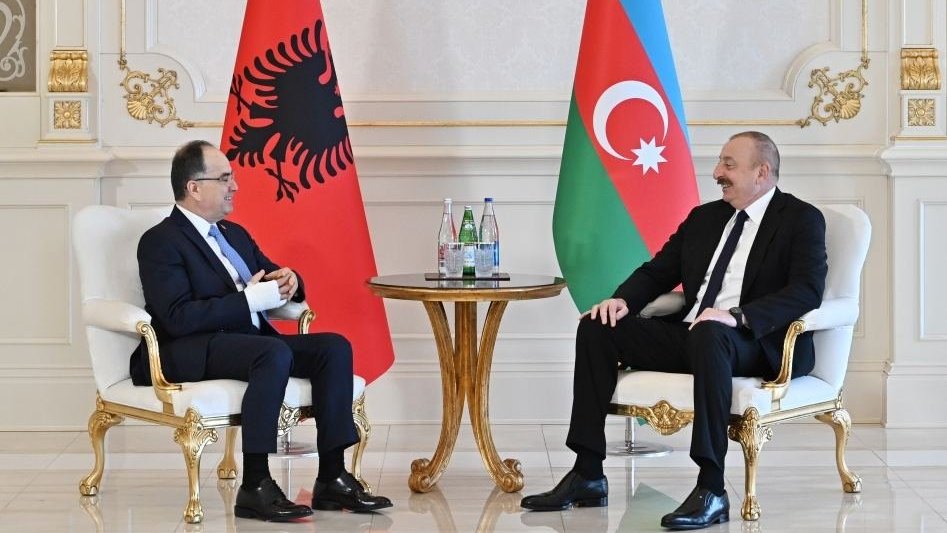Prezident İlham Əliyev Albaniya Prezidenti Bayram Beqay ilə görüşüb