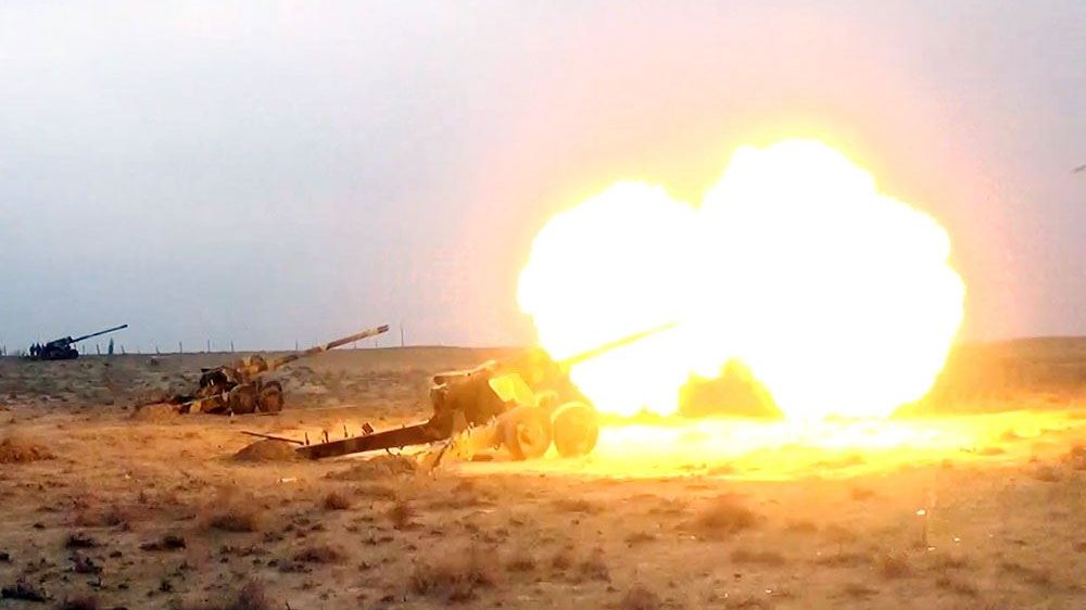 Azərbaycan Ordusunun artilleriya bölmələrinin taktiki təlim keçirilib