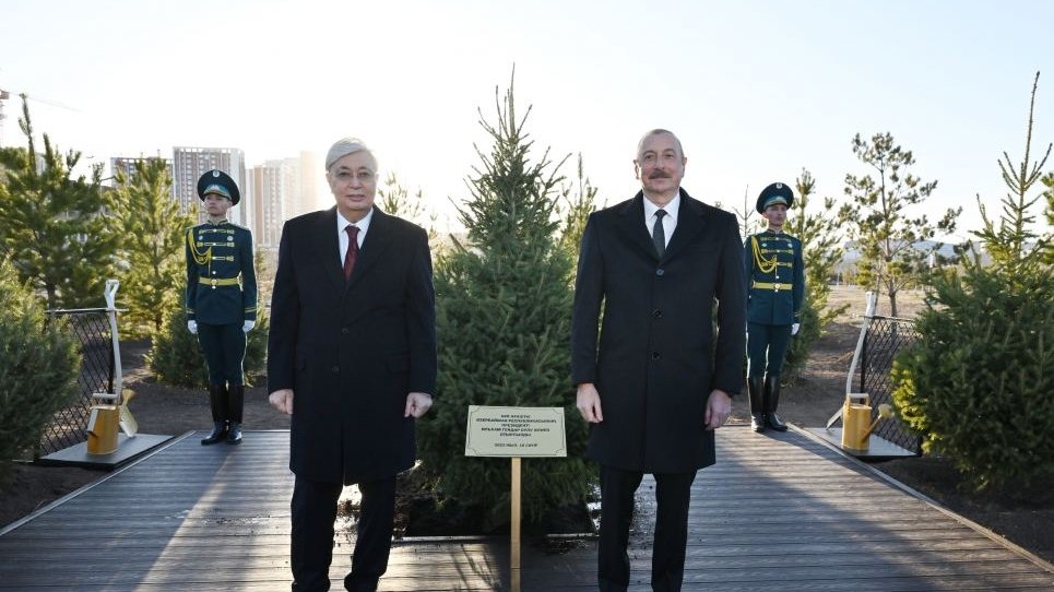 Prezident İlham Əliyev Astanada Heydər Əliyev küçəsinin açılışında iştirak edib