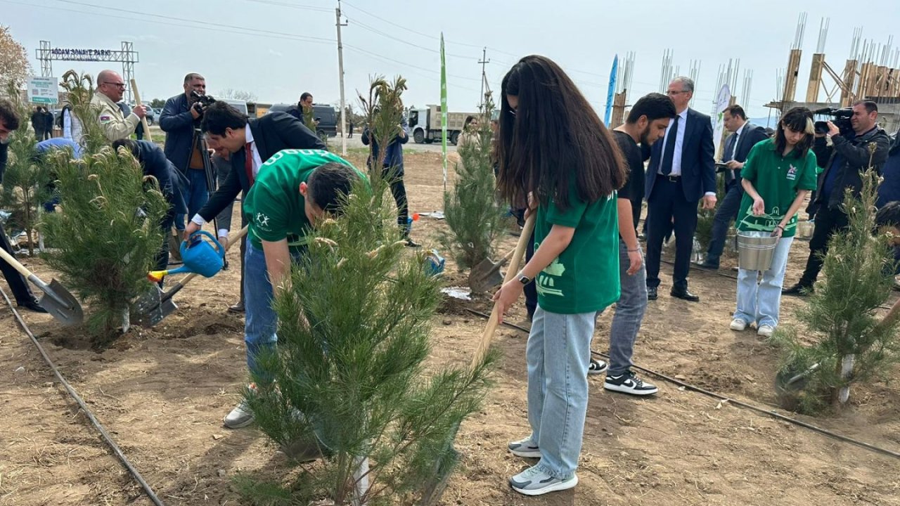 Ulu Öndər Heydər Əliyevin əziz xatirəsi Ağdamda ağacəkmə aksiyası ilə yad edilib
