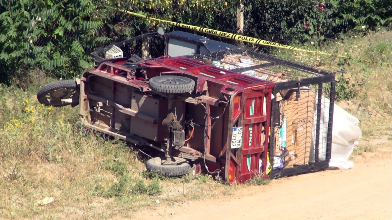 Kırıkkale'de triportör devrildi, sürücü ağır yaralı