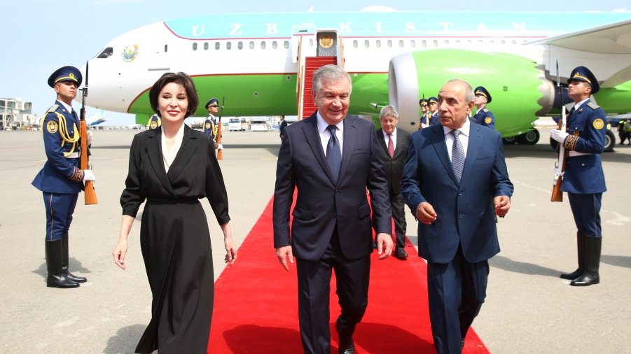 President of Uzbekistan Shavkat Mirziyoyev arrives in Azerbaijan for state visit