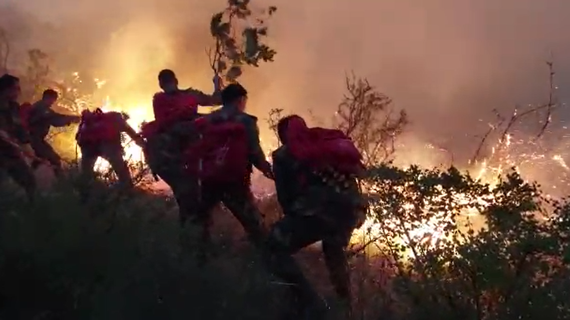 Ağsuda dağlıq ərazidə baş vermiş yanğının söndürülməsi istiqamətində tədbirlər davam etdirilir