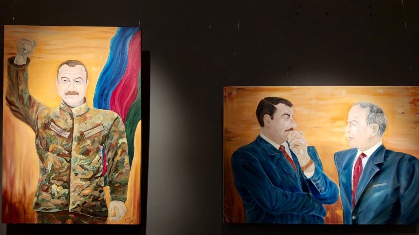 Tbilisidə Ulu Öndərin 100 illik yubileyinə həsr olunmuş rəsm əsərlərinin sərgisi açılıb