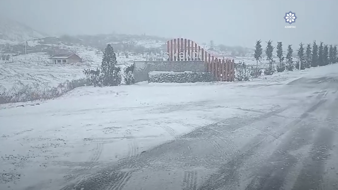 Talış kəndinə qar yağdı