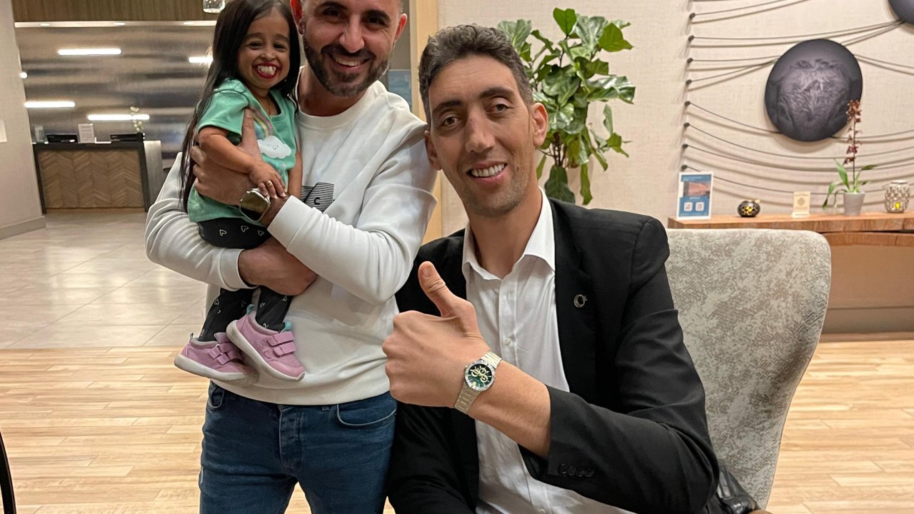 Dünyanın 'en uzun erkeği' Sultan Kösen ile 'en kısa kadını' Jyoti Amge, ABD'de buluştu
