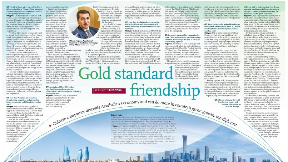 “Global Times” qəzeti Azərbaycan-Çin münasibətlərini “Dostluğun qızıl standartı” hesab edir VİDEO