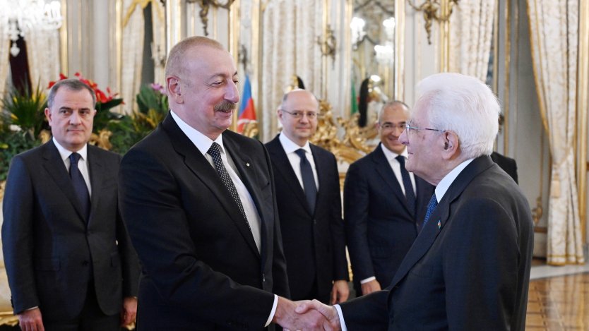 Prezident İlham Əliyevin Romada İtaliya Prezidenti ilə birgə işçi naharı başlayıb