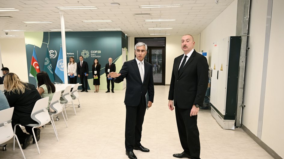 Prezident İlham Əliyev Bakı Olimpiya Stadionunun ərazisində COP29-a hazırlıqla bağlı görülən işlərlə tanış olub