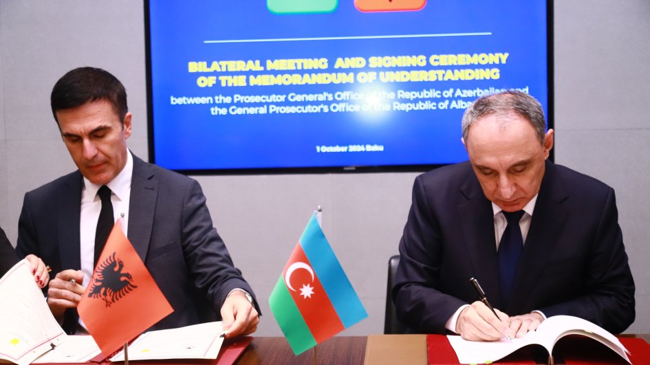 Azərbaycan və Albaniyanın prokurorluq orqanları arasında memorandum imzalanıb
