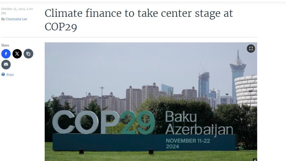 “Amerikanın səsi”: COP29-da iqlim maliyyəsi diqqət mərkəzində olacaq