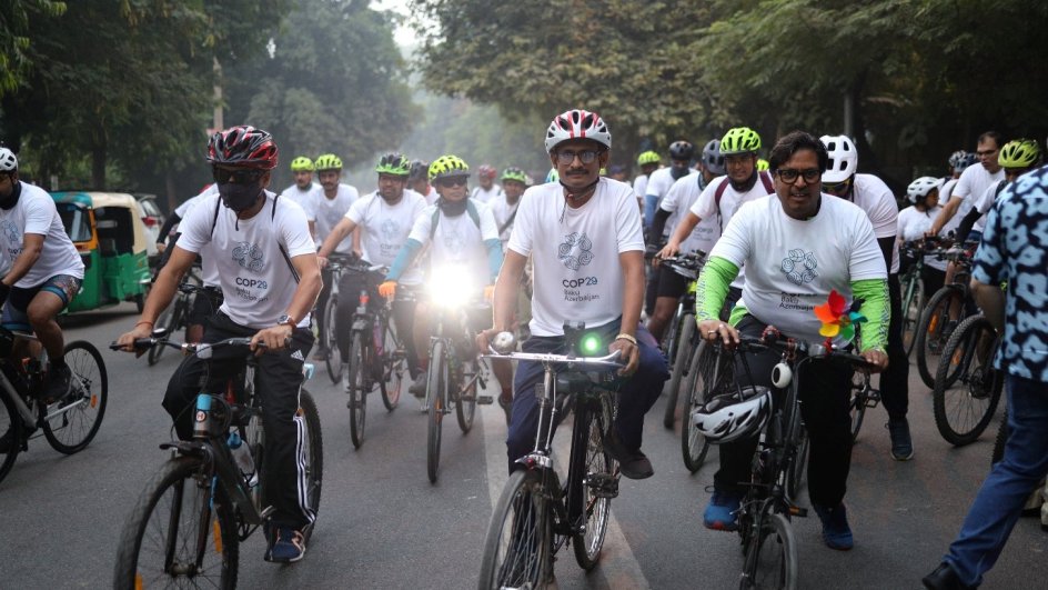 Nyu-Dehlidə “Yaşıl dünya naminə həmrəylik ili”nə və COP29-a həsr olunmuş veloyürüş keçirilib