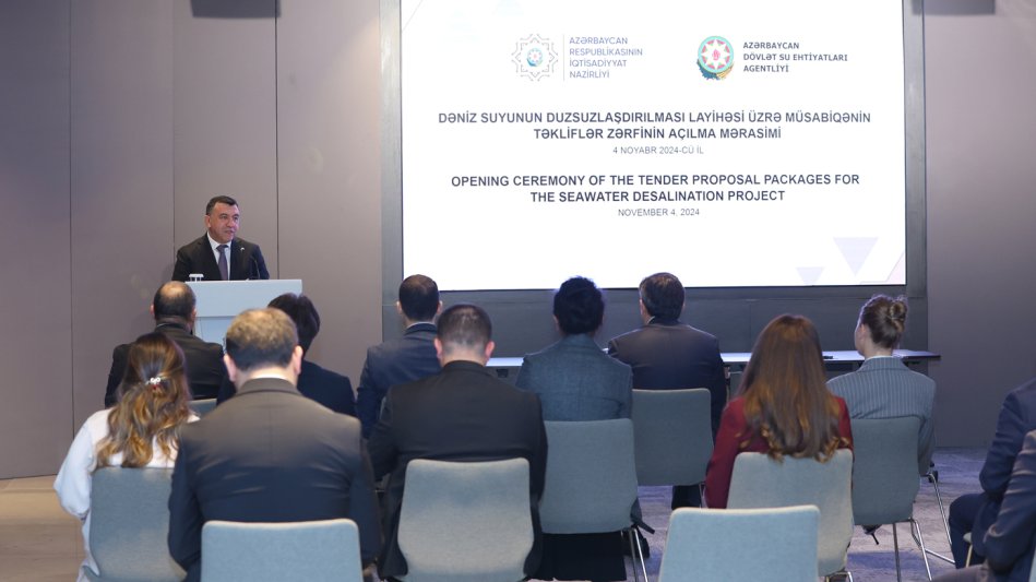 Dəniz suyunun duzsuzlaşdırılması layihəsi üzrə təkliflər zərfinin açılması mərasimi keçirilib