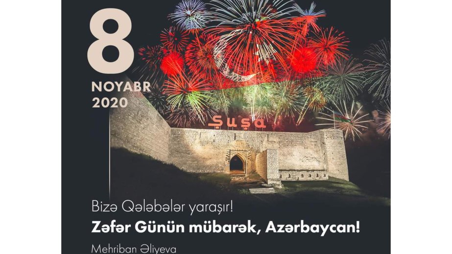 Birinci vitse-prezident Mehriban Əliyeva Zəfər Günü ilə bağlı paylaşım edib