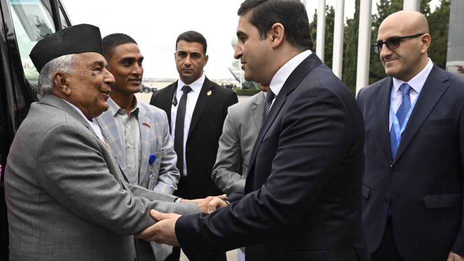 Nepal Prezidenti COP29-da iştirak etmək üçün Azərbaycana səfərə gəlib