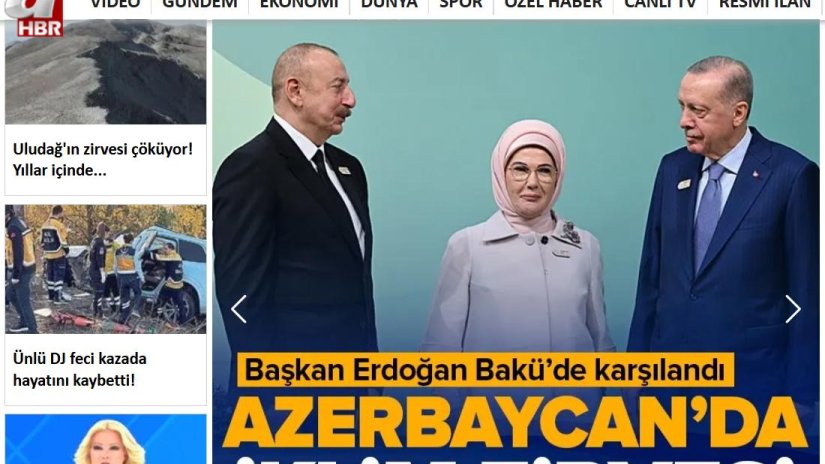 Türkiyə mediası COP29-un Liderlər Sammitinin açılışını geniş işıqlandırıb