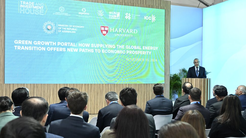 COP29 çərçivəsində qlobal “Yaşıl artım portalı” təqdim edilib