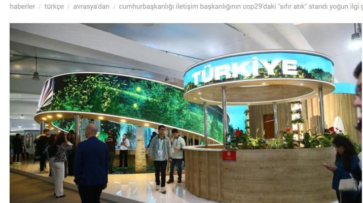“TRT Avaz” COP29 çərçivəsində təşkil olunan “Sıfır Tullantı” stendindən bəhs edib