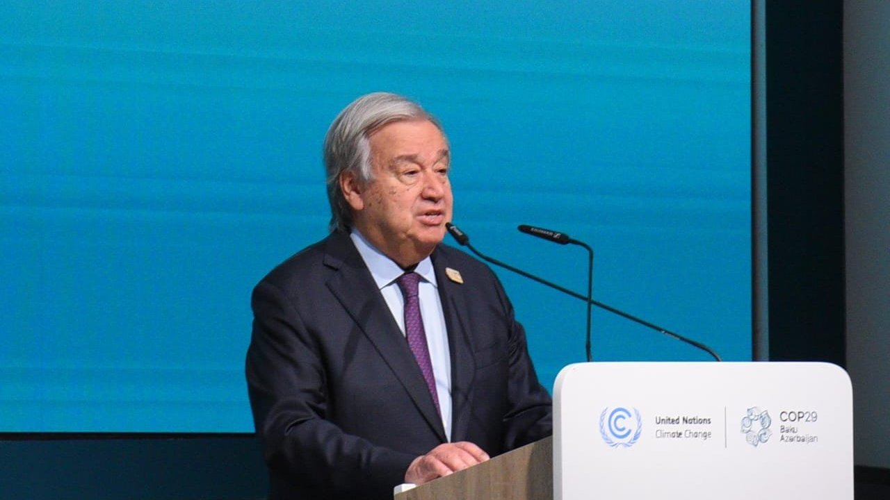 Quterreş G20 liderlərini COP29-da maliyyə məqsədinin təmin edilməsi üçün göstəriş verməyə çağırıb