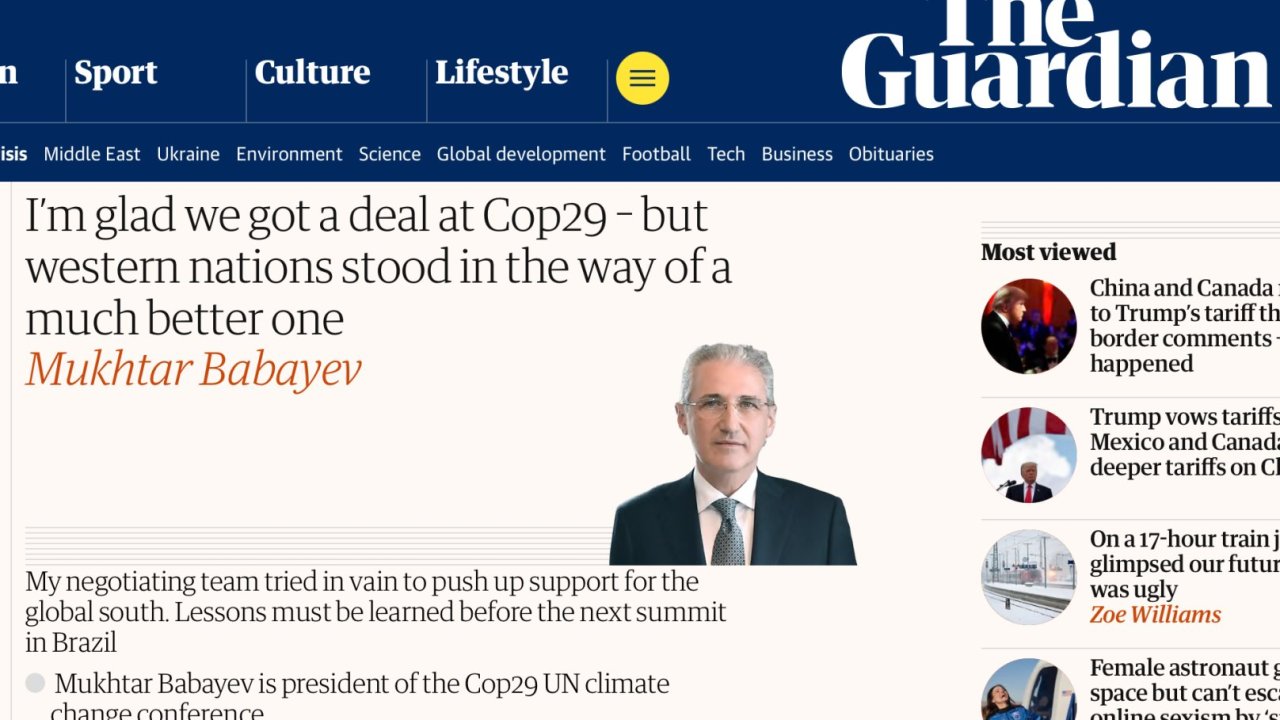 İnkişaf etmiş ölkələrin mövqeyi Bakıda iqlim razılaşmasını az qala pozacaqdı - COP29 prezidenti