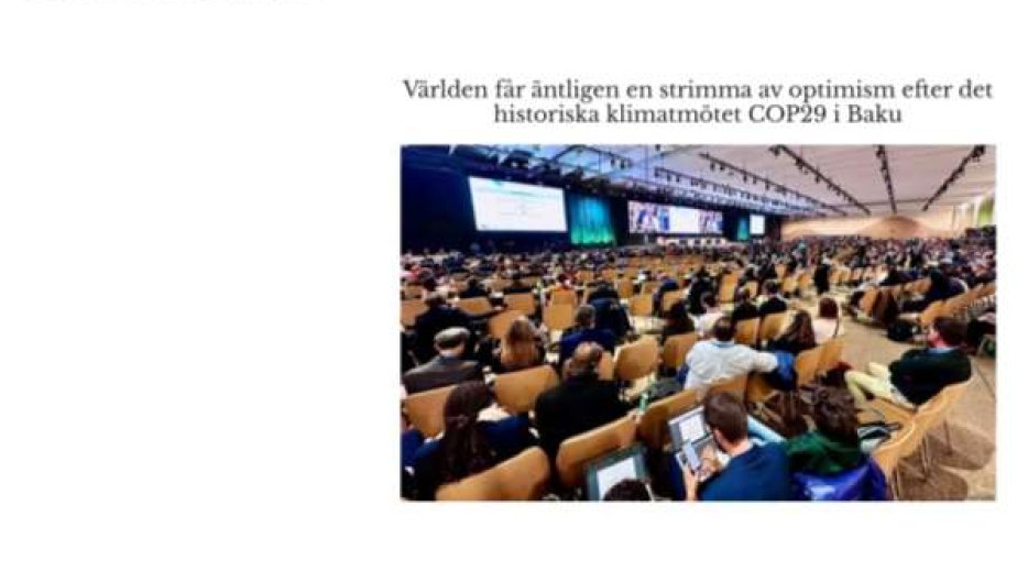 “Diplomatic World Sweden” saytında COP29 haqqında məqalə dərc olunub