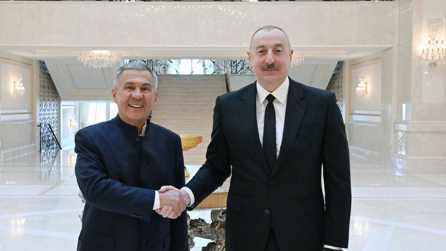 Prezident İlham Əliyev Rusiyanın Tatarıstan Respublikasının Rəisi ilə görüşüb YENİLƏNİB