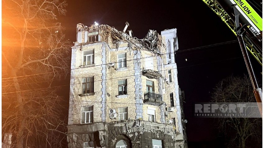 Kiyevdə azərbaycanlı ailənin yaşadığı bina dron hücumuna məruz qalıb