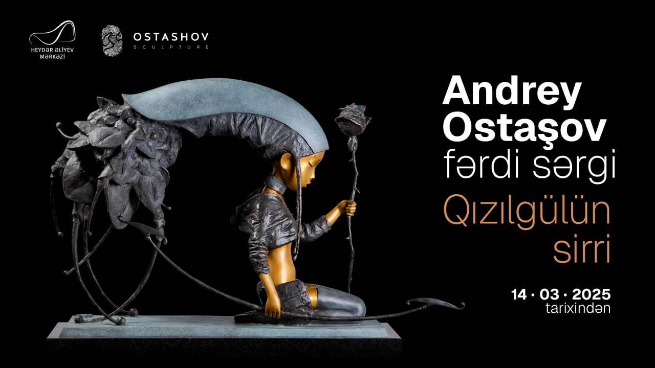 Heykəltaraş Andrey Ostaşovun əsərləri Heydər Əliyev Mərkəzində (VİDEO)