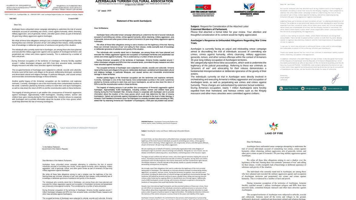 Avropadakı Azərbaycan diaspor təşkilatları bəyanat yayıblar