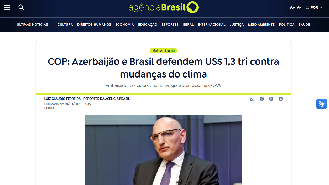 Elçin Əmirbəyov COP29-un mirası və Braziliyada keçiriləcək COP30-dan əvvəlki problemlər haqda danışıb