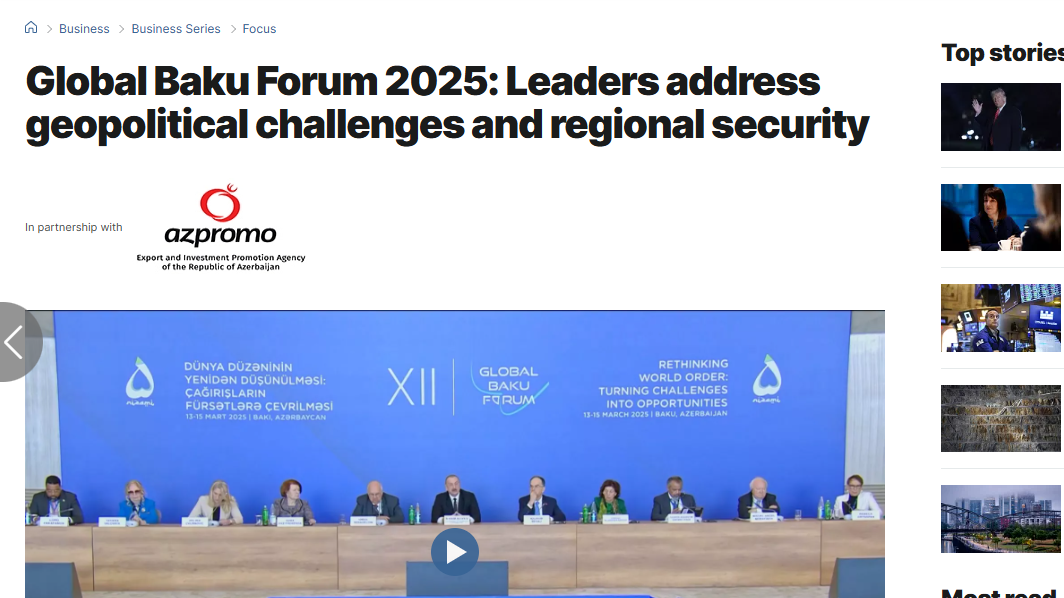Euronews covers key takeaways from 12th Global Baku Forum in Azerbaijan