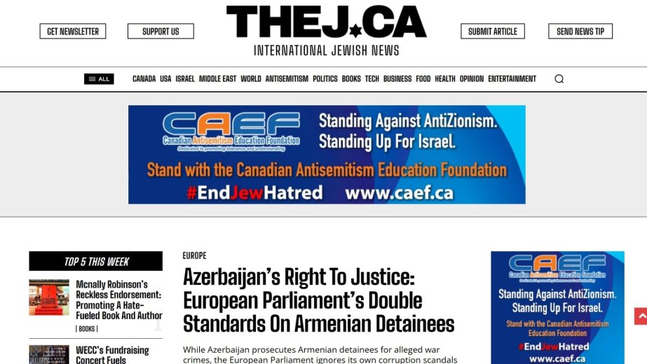 Kanada mətbuatı Avropa Parlamentini Azərbaycana qarşı ikili standartlara görə qınayıb