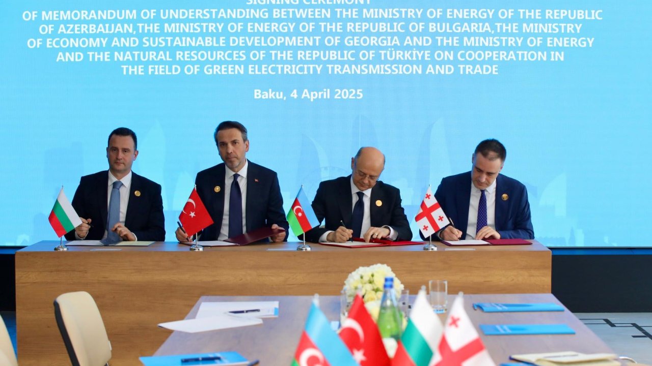 Azərbaycan-Gürcüstan-Türkiyə-Bolqarıstan Yaşıl Enerji Dəhlizi üzrə Anlaşma Memorandumu imzalanıb