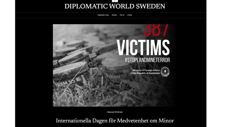 Diplomatic World Sweden highlights mine threat in Azerbaijan