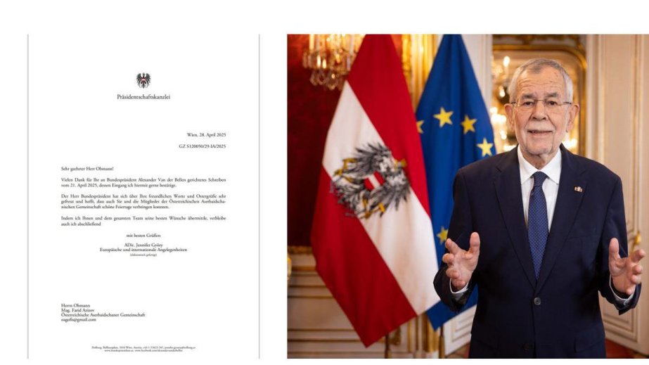 Austrian President responds to letter from Azerbaijani community on occasion of Easter