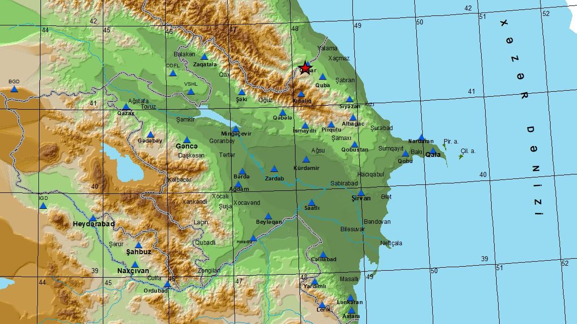 Qusarda 3,4 bal gücündə zəlzələ baş verib