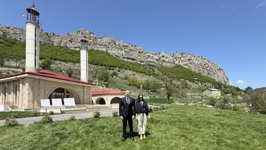 President Ilham Aliyev and First Lady Mehriban Aliyeva attended inauguration of Dashalti village mosque in Shusha district