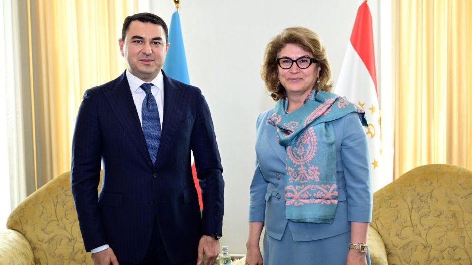 Mədəniyyət naziri Adil Kərimli Düşənbədə tacik həmkarı ilə görüşüb