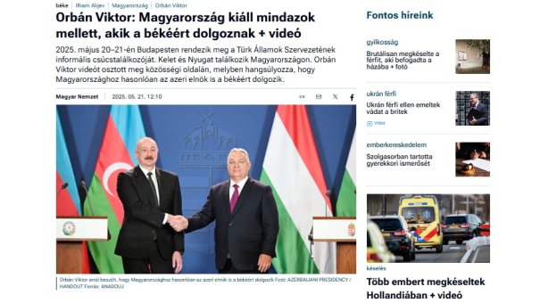 Macarıstan mediası Prezident İlham Əliyevin bu ölkəyə səfərini geniş işıqlandırır