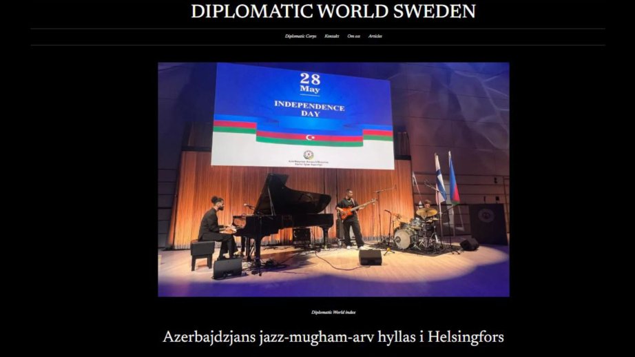 “Diplomatic World Sweden” azərbaycanlı pianoçunun Helsinkidə konsertindən yazıb
