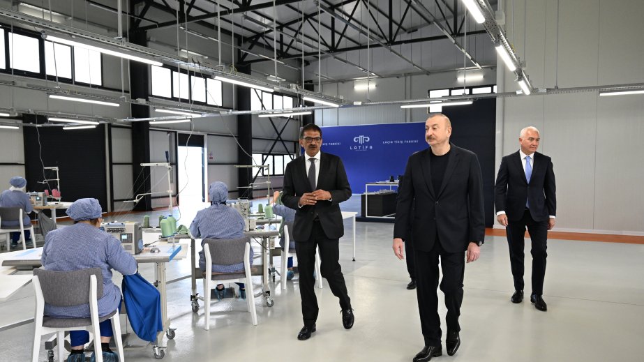 Prezident İlham Əliyev “LATIFA” Laçın tikiş fabrikinin açılışında iştirak edib