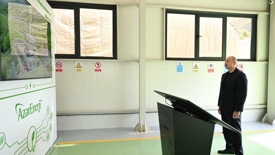 Prezident İlham Əliyev Laçında “Aşağı Malıbəyli” və “Mirik” su elektrik stansiyalarının açılışında iştirak edib