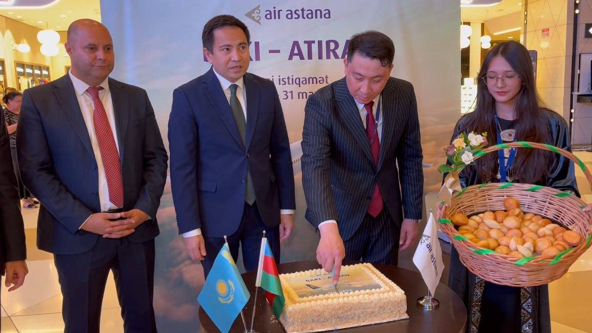Azərbaycanda "Air Astana"nın ilk Atırau-Bakı aviareysinin təntənəli qarşılanma mərasimi olub