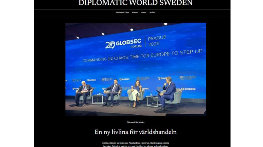 “Diplomatic World Sweden” highlights Azerbaijan’s crucial role in formation of Middle Corridor