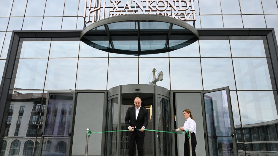 President Ilham Aliyev attends opening of Khankendi Business Center