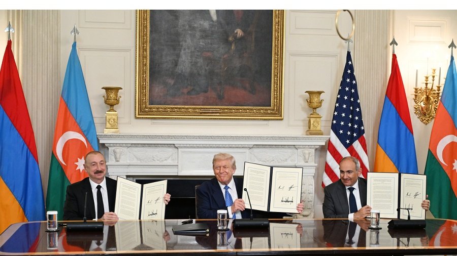 Donald Tramp Prezident İlham Əliyev və Nikol Paşinyanla görüşündən görüntüləri paylaşıb (VİDEO)