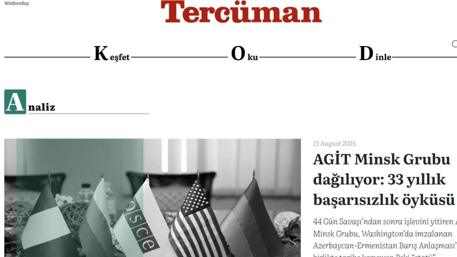 “Tercüman” qəzeti: ATƏT-in Minsk qrupu – 33 il uğursuzluqlar