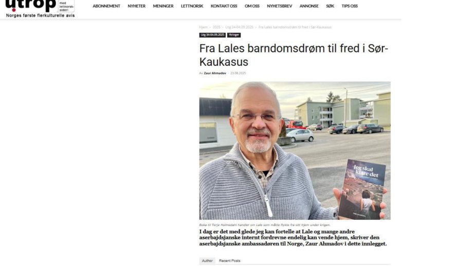 Norwegian publication highlights peace process in the South Caucasus