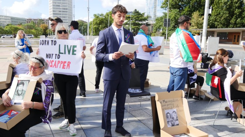 Azerbaijani families of missing persons hold first protest abroad