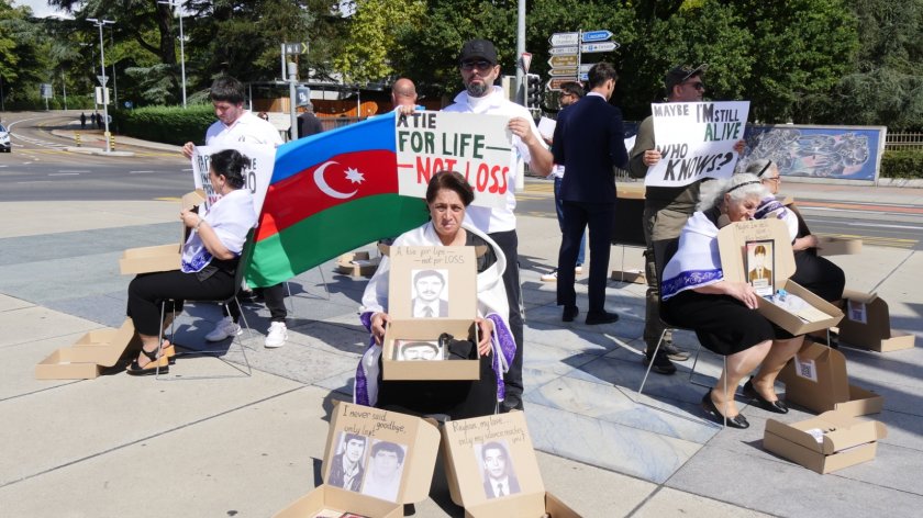 Azərbaycanlı itkinlərin ailə üzvləri ilk dəfə xarici ölkədə aksiya keçirib